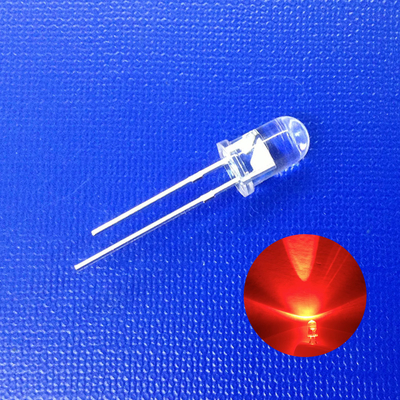 T1 3/4 5mm Rot-Strahlfarben 5mm LED-Diode Durchsichtiger Rundkopf für Drehsignalanzeiger