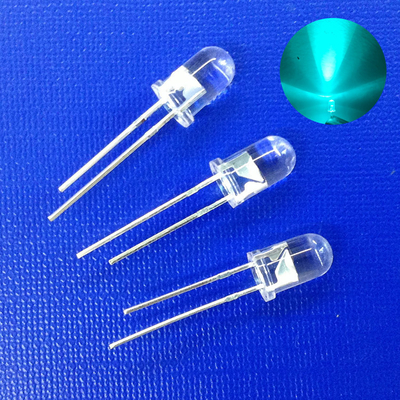 5mm LED-Straßenlicht-Serie Anti-Rost Blau-Grün Farbe Klar Linsen Dip 500nm Golddraht für Gehwege Signal