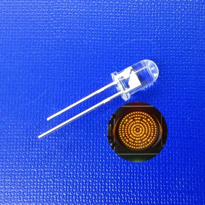 Straßenlicht-Serie Edelstahl 5mm Diode Gelb Bernstein Emissierte Farbe Rundkopf 590-595nm 14000mcd Für Gehsignal