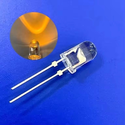 Durchlöcher 5mm 45deg 590nm Bernsteinfarbe LED 13000mcd mit Stopp für Ampeln