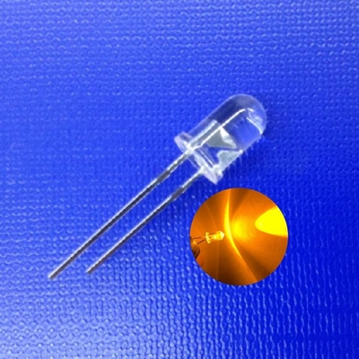 5mm LED Gelb Farbe 590nm 10000mcd Durchsichtiges Rundkopf für Verkehrswarnlicht