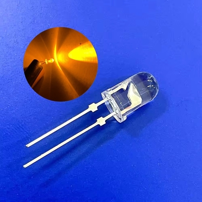 5mm Bernsteinfarbe 590nm Superhell 12000mcd Kurzspalte mit Stopp für Verkehrswarnlicht
