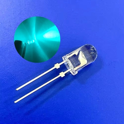 5mm Verkehrswarnlicht LED-Diode 500nm Blau-Grün Farbe 13800mcd Kurzstopper-Pins