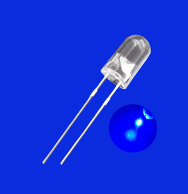 0.5W 5mm LED-Lichtdiode 520-530nm Blaue Farbe 25000mcd klare Linse für Indikatorbeleuchtung
