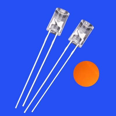 5mm 2Hz 1/6 Arbeitszyklus 12V klare orange Farbe 600nm 1200mcd 90deg Widerstand Integrierte flängellose konkave Blink-LED