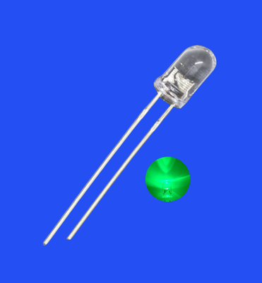 Blinkende LED 5mm 3,0Hz 1/6 Zyklus Grün Farbe 520nm 7000mcd Runde klare Linse Dip Blinkende LED