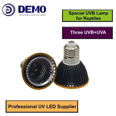 12V 3W UVB + UVA + Weiß UV LED-Leuchten Scheinwerfer für Reptilien