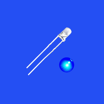 605nm Blau Farbe 3mm LED Diode Rundkopf Klar Linsen 30 Grad Kurzspalte Dip LED